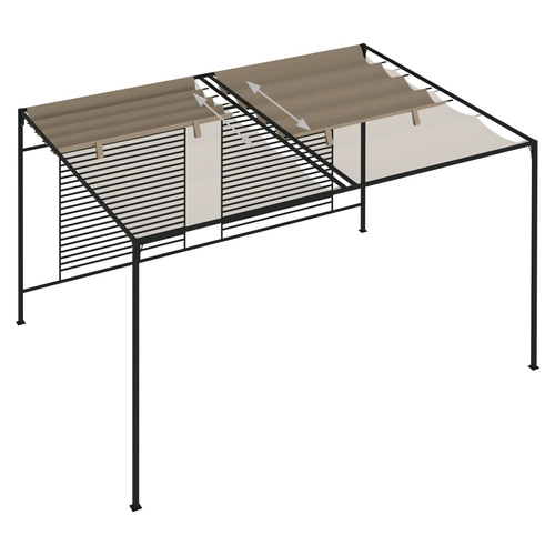 vidaXL Gazebo with Retractable Roof 3x4x2.3 m Taupe 180 g/m² - Home Symphony