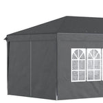Outsunny 3 x 6m Pop Up Gazebo Height Adjustable Party Tent w/ Storage Bag Black - Gazebos