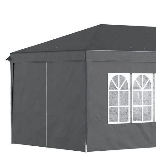 Outsunny 3 x 6m Pop Up Gazebo Height Adjustable Party Tent w/ Storage Bag Black - Gazebos