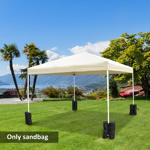 Outsunny Durable Gazebo Sand Bag Weight Set 14x42 cm with Zipper Closure for Outdoor Tent Stability - Gazebos
