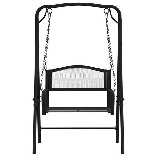 Swing Bench 124 cm Black Steel - Home Symphony