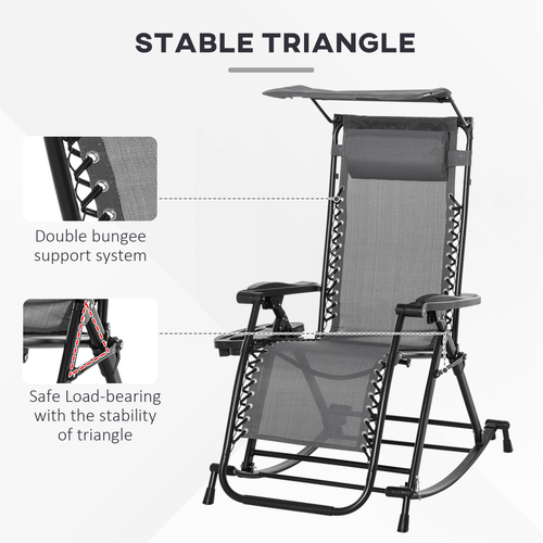 Folding Recliner Chair with Adjustable Backrest and Zero-Gravity Design for Outdoor Relaxation - Home Symphony