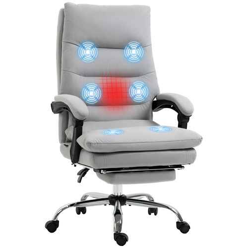 Vinsetto Microfibre Vibration Massage Office Chair with Heat, Footrest, Grey offers comfort and relaxation for your workspace.