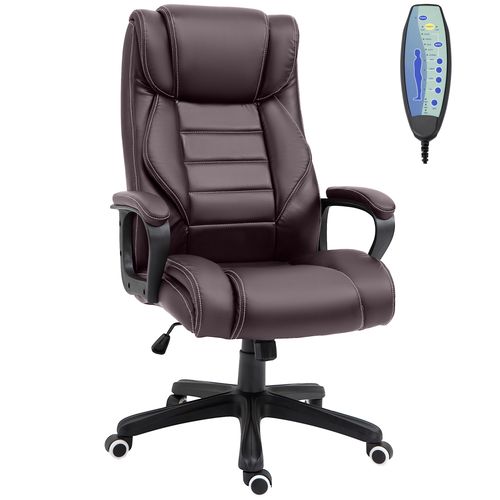 Brown Vinsetto High Back 6 Points Vibration Massage Executive Office Chair offers style and comfort for your workspace.