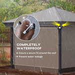 Outsunny Waterproof Gazebo Protective Cover 3 x 3 M with Secure Pull Cord Fastening for Outdoor Canopy Protection - Gazebos