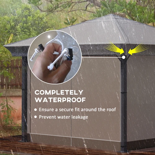 Outsunny Waterproof Gazebo Protective Cover 3 x 3 M with Secure Pull Cord Fastening for Outdoor Canopy Protection - Gazebos