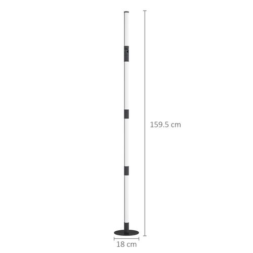 Illuminate your home with the HOMCOM LED Floor Lamp, Corner Floor Lamp with App in sleek dark grey for modern decor.