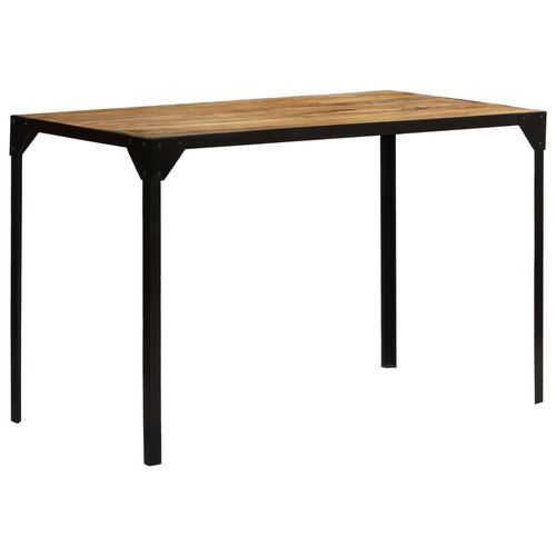 Dining Table Solid Rough Mange Wood and Steel 120 cm - Home Symphony