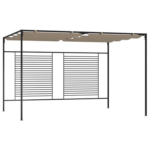 vidaXL Gazebo with Retractable Roof 3x4x2.3 m Taupe 180 g/m² - Home Symphony