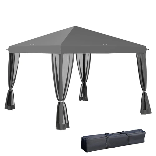 Outsunny Heavy Duty Pop Up Gazebo 3 x 3m with Removable Mesh Sidewalls for Outdoor Events and Parties - Gazebos