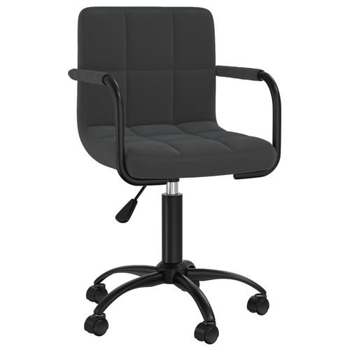 vidaXL Swivel Office Chair 18 Inches features black velvet upholstery and adjustable height, perfect for home office professionals.