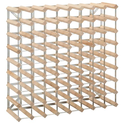 Solid Pinewood Wine Rack for 72 Bottles with Rustic Design, perfect for wine enthusiasts to showcase their collection.