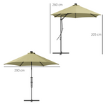 Enhance your patio with the Outsunny 3 Meter Cantilever Garden Umbrella with Solar LED Lights and Cover for Outdoor Patio Enjoyment.