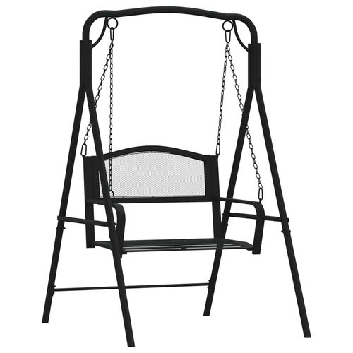 Swing Bench 124 cm Black Steel - Home Symphony