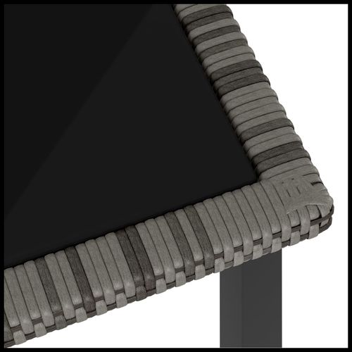 vidaXL 3 Piece Outdoor Dining Set with Cushions Poly Rattan Grey - Home Symphony