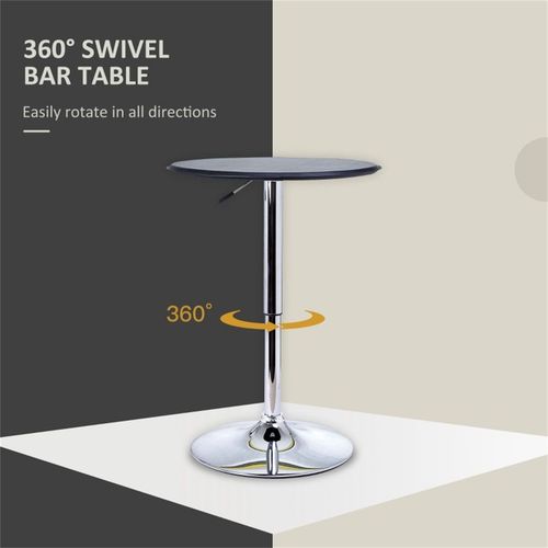 Adjustable Bar Table with 67 to 93 Centimeter Height and 360 Degree Swivel for Modern Kitchens and Dining Areas - Home Symphony