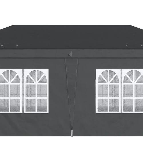 Outsunny 3 x 6m Pop Up Gazebo Height Adjustable Party Tent w/ Storage Bag Black - Gazebos