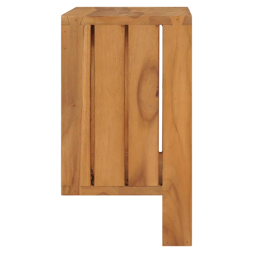 vidaXL Wall-Mounted Towel Rack 35x20x35 cm Solid Teak Wood with Open Back Shelf for Rustic Bathroom Decor - Home Symphony