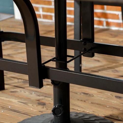 Outsunny Outsunny Garden Table with Parasol Hole for Patio, Deck, Brown, 150 x 96 x 73cm - Garden Table