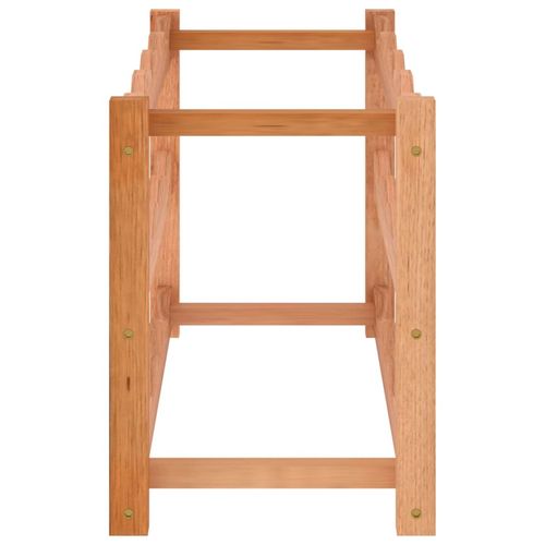 vidaXL Wooden Wine Rack for 12 Bottles Solid Walnut with Elegant Design for Home Bar Enthusiasts - Home Symphony