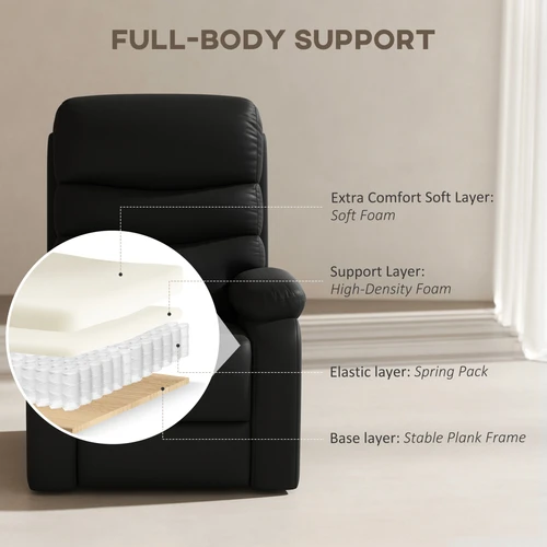 HOMCOM HOMCOM Manual Recliner Chair with Footrest 135 Degrees Ergonomic Design for Comfortable Living Room Relaxation - Recliner