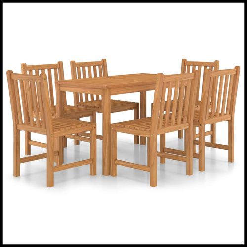 Premium Teak Garden Dining Set for 6 Solid Teak Wood Outdoor - vidaXL - Home Symphony