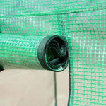 4x3x2m Tunnel Greenhouse Walk-In Hot House Roll Up Door & 6 Windows-Green by Outsunny