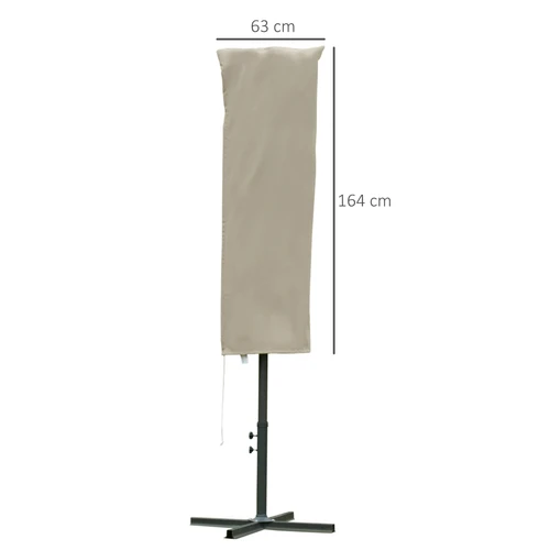 Outsunny Cantilever Umbrella Cover 63cm x 164cm Weatherproof Oxford Cloth with Zipper for Outdoor Patio Protection by Outsunny