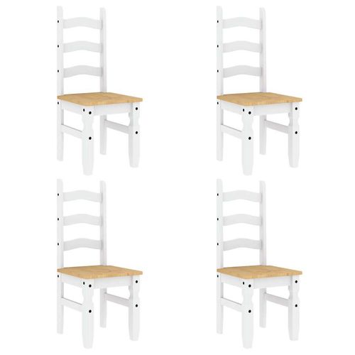 vidaXL 5 Piece Dining Set Panama White Solid Wood Pine - Home Symphony