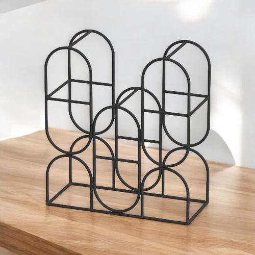 MSL Elegant Cast Iron Wine Rack 14 Inch with Ornate Design for Sophisticated Wine Enthusiasts - Wine Rack