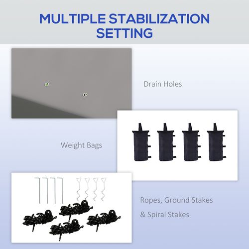 Outsunny 3 x 3(m) Pop Up Gazebo, Instant Shelter with 1-Button Push, Grey - Home Symphony