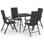 vidaXL 5 Piece Garden Dining Set Black - Garden Set