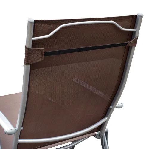 Outsunny Outsunny Sun Lounger Recliner w/ Pillow Foldable 7 Levels Texteline Brown - Sun Lounger