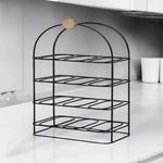 Ornate Cast Iron Wine Rack 25 Inches for 12 Bottles with Elegant Side Detail for Wine Enthusiasts by MSL