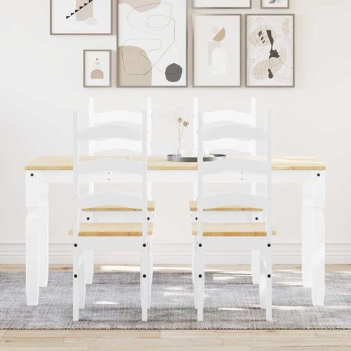 vidaXL 5 Piece Dining Set Panama White Solid Wood Pine - Home Symphony