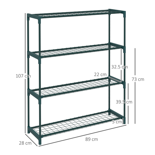 Outsunny 4-Tier Plant Stand with Grid Shelves for Indoor and Outdoor Floral Display - Home Symphony