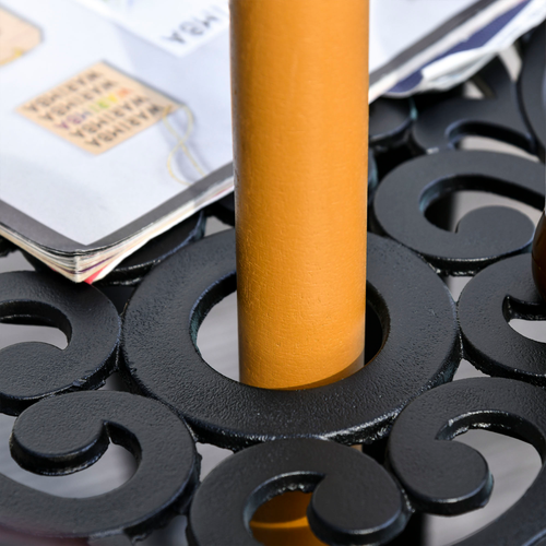 Sturdy Wooden Garden Parasol 2.5m with Ventilated Canopy and Rope Pulley for Outdoor Patios - Home Symphony