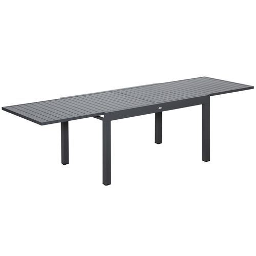 Extendable Garden Table 10 Seater for Lawn Balcony and Backyard Grey Outsunny - Home Symphony