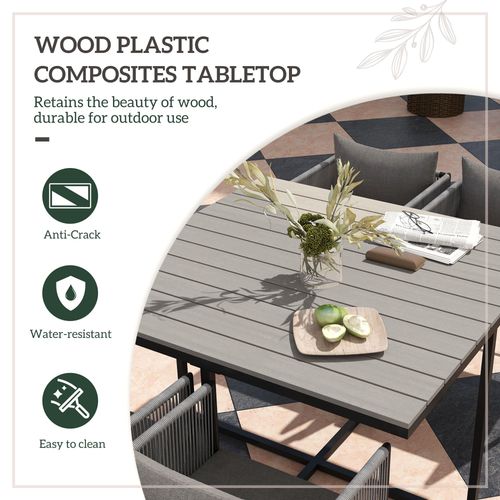 Outsunny Rattan Dining Set, Rattan Cube Dining Sets w/ Space-saving Design - Home Symphony