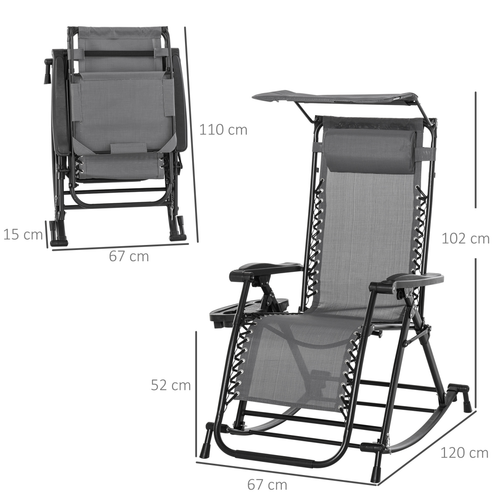 Folding Recliner Chair with Adjustable Backrest and Zero-Gravity Design for Outdoor Relaxation - Home Symphony
