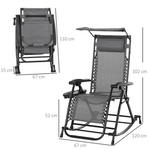 Folding Recliner Chair with Adjustable Backrest and Zero-Gravity Design for Outdoor Relaxation by Unbranded