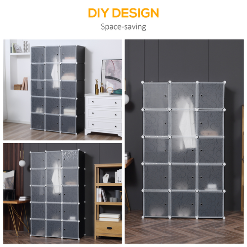 Sturdy DIY Portable Wardrobe Closet 111L x 47W x 183H cm Customizable Modular Storage for Home Organization - Home Symphony