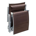 Outsunny Outsunny Sun Lounger Recliner w/ Pillow Foldable 7 Levels Texteline Brown - Sun Lounger