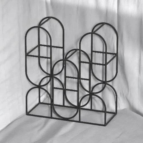 MSL Elegant Cast Iron Wine Rack 14 Inch with Ornate Design for Sophisticated Wine Enthusiasts - Wine Rack