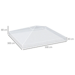 Outsunny Waterproof Gazebo Protective Cover 3 x 3 M with Secure Pull Cord Fastening for Outdoor Canopy Protection - Gazebos