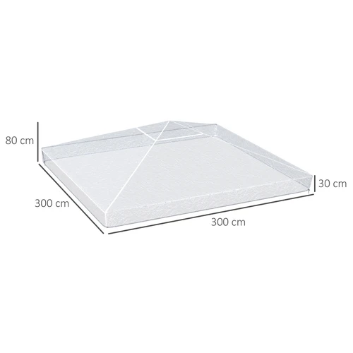 Outsunny Waterproof Gazebo Protective Cover 3 x 3 M with Secure Pull Cord Fastening for Outdoor Canopy Protection - Gazebos