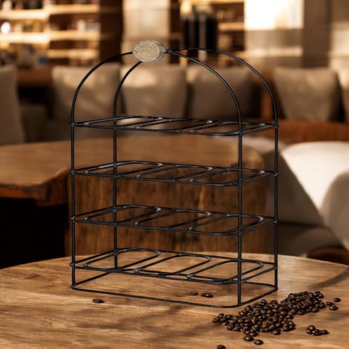 Ornate Cast Iron Wine Rack 25 Inches for 12 Bottles with Elegant Side Detail for Wine Enthusiasts - Home Symphony