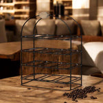 Ornate Cast Iron Wine Rack 25 Inches for 12 Bottles with Elegant Side Detail for Wine Enthusiasts by MSL