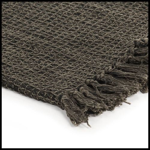 Soft cotton vidaXL Throw 160x210 cm in Anthracite/Brown, perfect for adding style and comfort to any space.