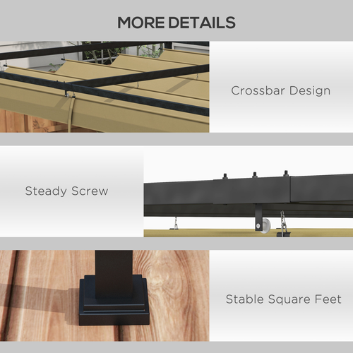 Outsunny 4x3 Meter Metal Pergola Gazebo with Retractable Canopy and UV Protection for Outdoor Gatherings - Home Symphony